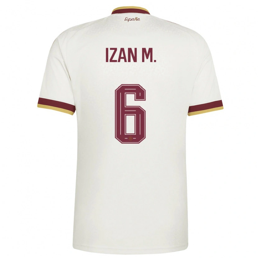 Danxen Niño Camiseta España Izan Merino #6 Marfil Borgoña 2ª Equipación 26-28 La Camisa México