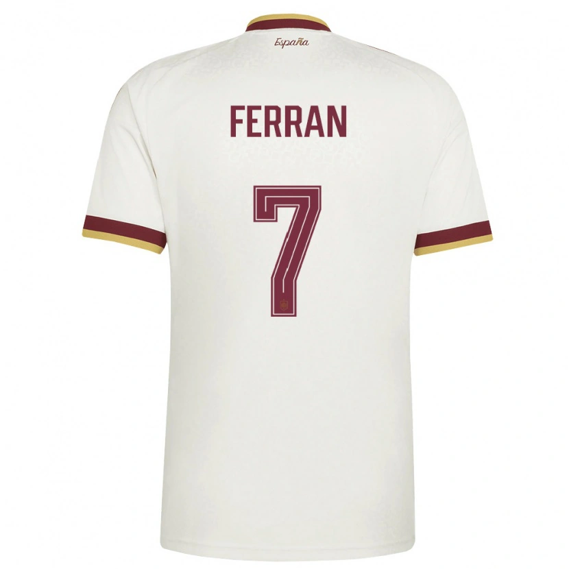 Danxen Niño Camiseta España Ferran Torres #7 Marfil Borgoña 2ª Equipación 26-28 La Camisa México