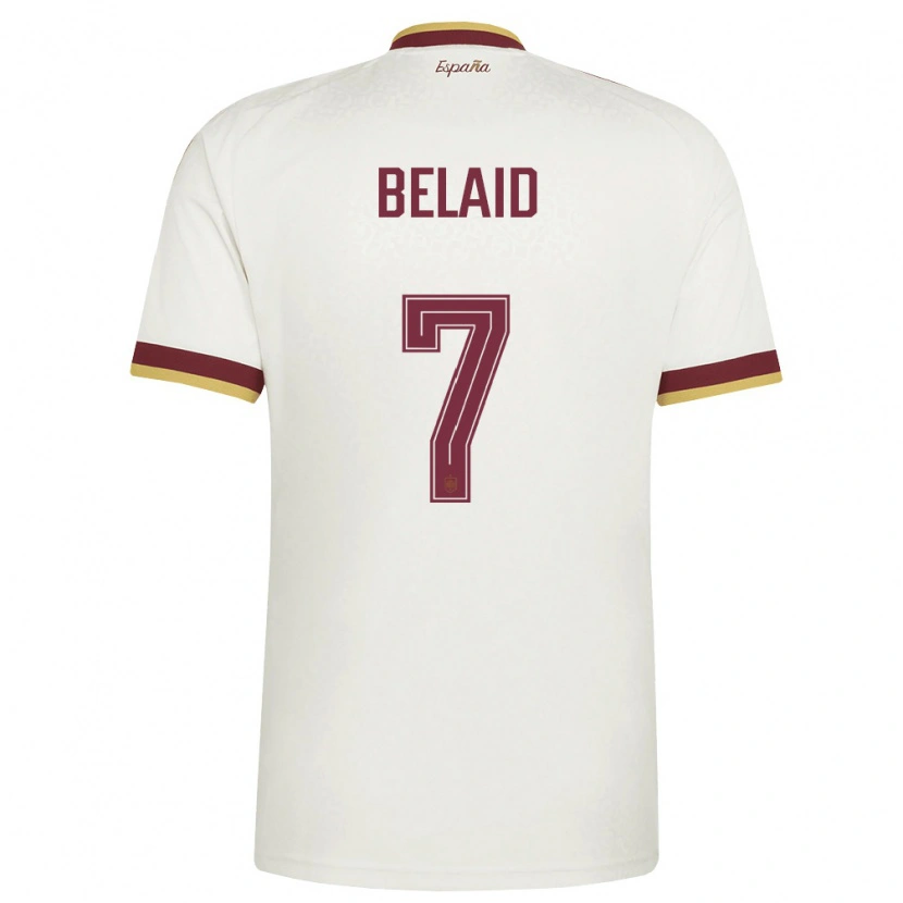 Danxen Niño Camiseta España Rayane Belaid #7 Marfil Borgoña 2ª Equipación 26-28 La Camisa México