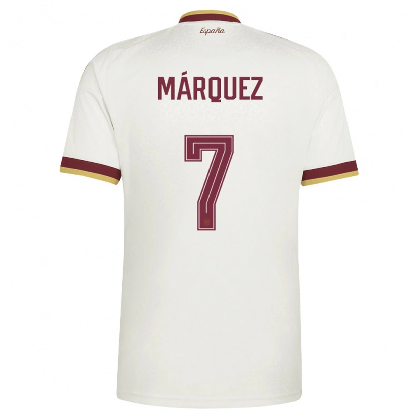 Danxen Niño Camiseta España Rosa Marquez #7 Marfil Borgoña 2ª Equipación 26-28 La Camisa México