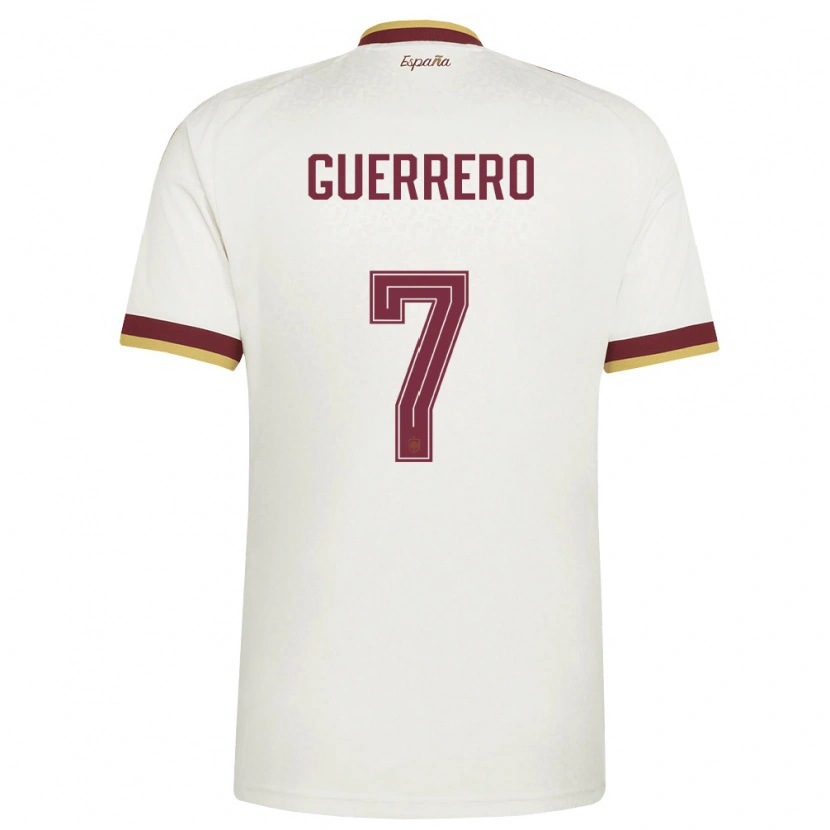 Danxen Niño Camiseta España Irene Guerrero #7 Marfil Borgoña 2ª Equipación 26-28 La Camisa México
