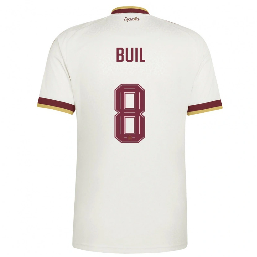 Danxen Niño Camiseta España Gorka Buil #8 Marfil Borgoña 2ª Equipación 26-28 La Camisa México