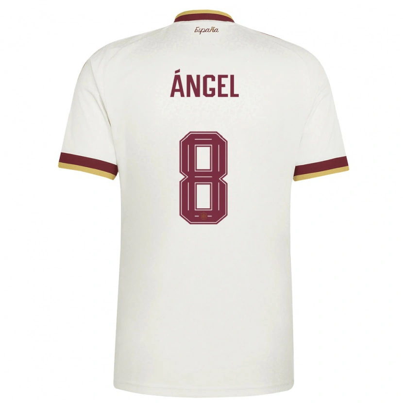 Danxen Niño Camiseta España Manuel Angel #8 Marfil Borgoña 2ª Equipación 26-28 La Camisa México