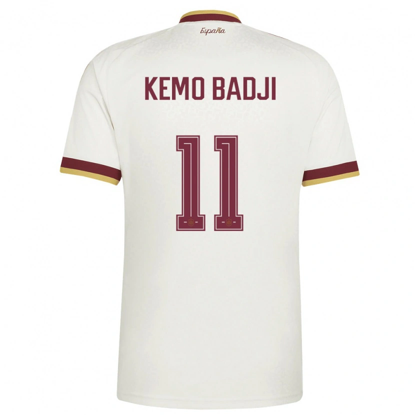 Danxen Niño Camiseta España Abdou Kemo Badji #11 Marfil Borgoña 2ª Equipación 26-28 La Camisa México