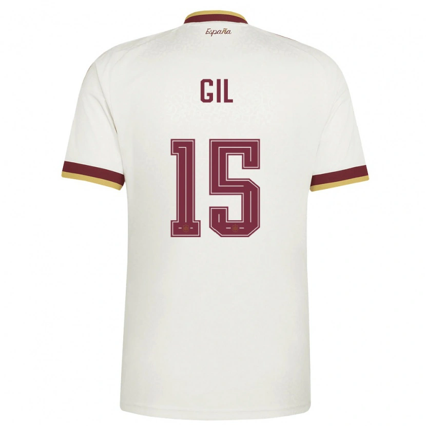 Danxen Niño Camiseta España Miguel Gil #15 Marfil Borgoña 2ª Equipación 26-28 La Camisa México