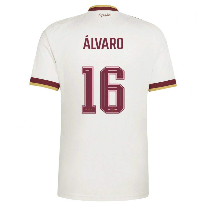 Danxen Niño Camiseta España Álvaro Fernández #16 Marfil Borgoña 2ª Equipación 26-28 La Camisa México