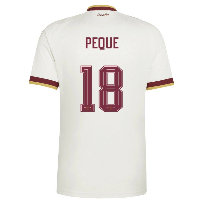 Danxen Niño Camiseta España Peque Fernández #18 Marfil Borgoña 2ª Equipación 26-28 La Camisa México