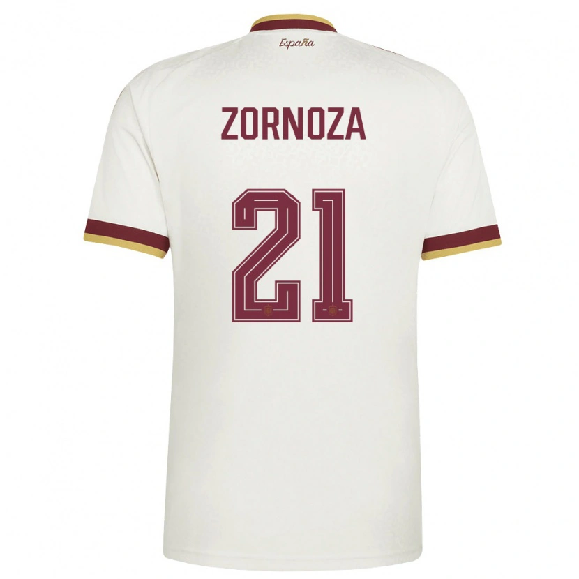 Danxen Niño Camiseta España Claudia Zornoza #21 Marfil Borgoña 2ª Equipación 26-28 La Camisa México