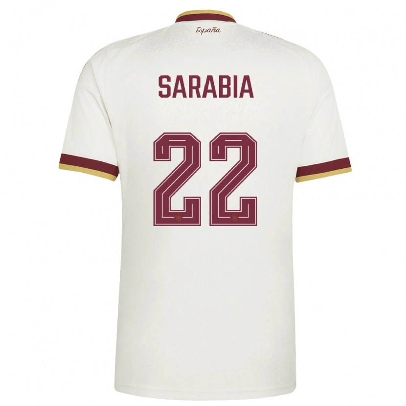 Danxen Niño Camiseta España Pablo Sarabia #22 Marfil Borgoña 2ª Equipación 26-28 La Camisa México