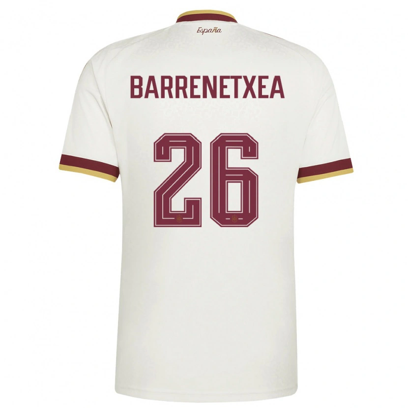 Danxen Niño Camiseta España Ander Barrenetxea #26 Marfil Borgoña 2ª Equipación 26-28 La Camisa México