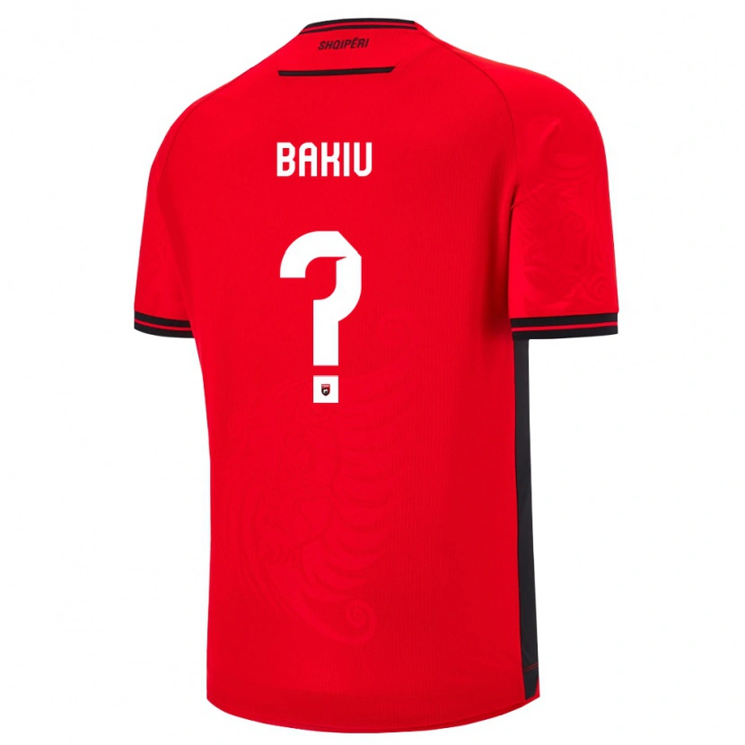 Danxen Hombre Camiseta Albania Ernesto Bakiu #0 Rojo Negro 1ª Equipación 26-28 La Camisa México