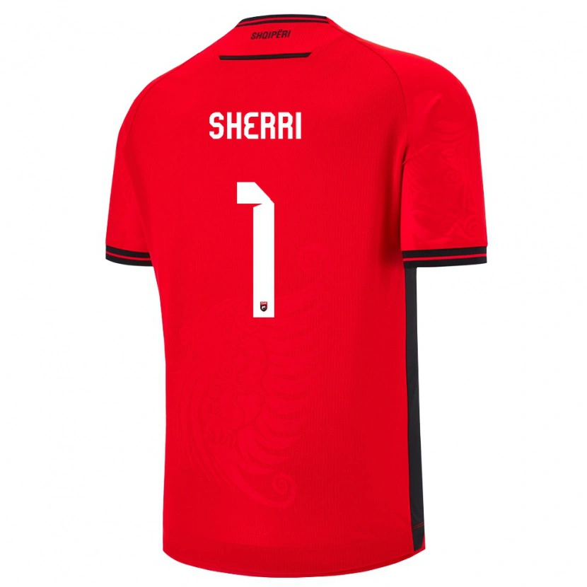 Danxen Hombre Camiseta Albania Alen Sherri #1 Rojo Negro 1ª Equipación 26-28 La Camisa México