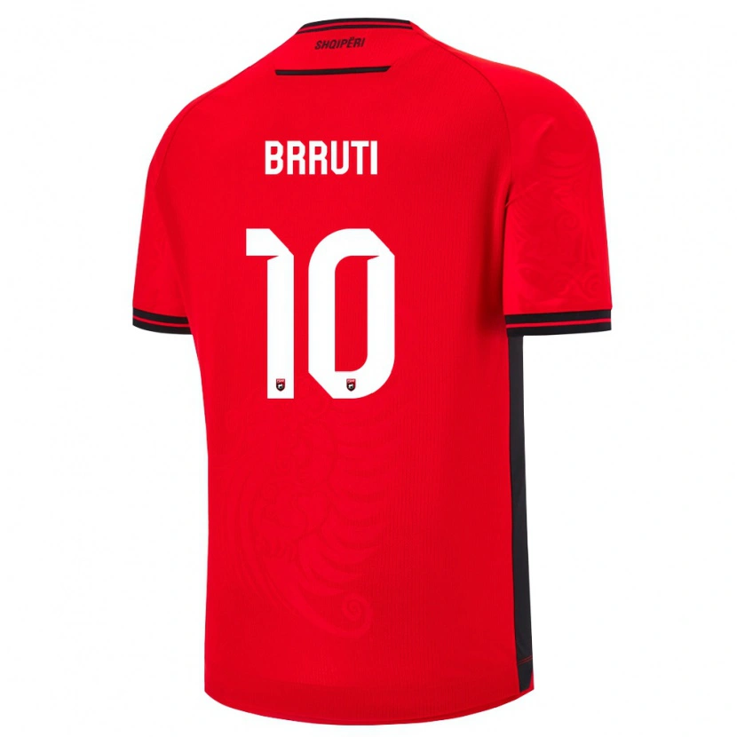 Danxen Hombre Camiseta Albania Etnik Brruti #10 Rojo Negro 1ª Equipación 26-28 La Camisa México