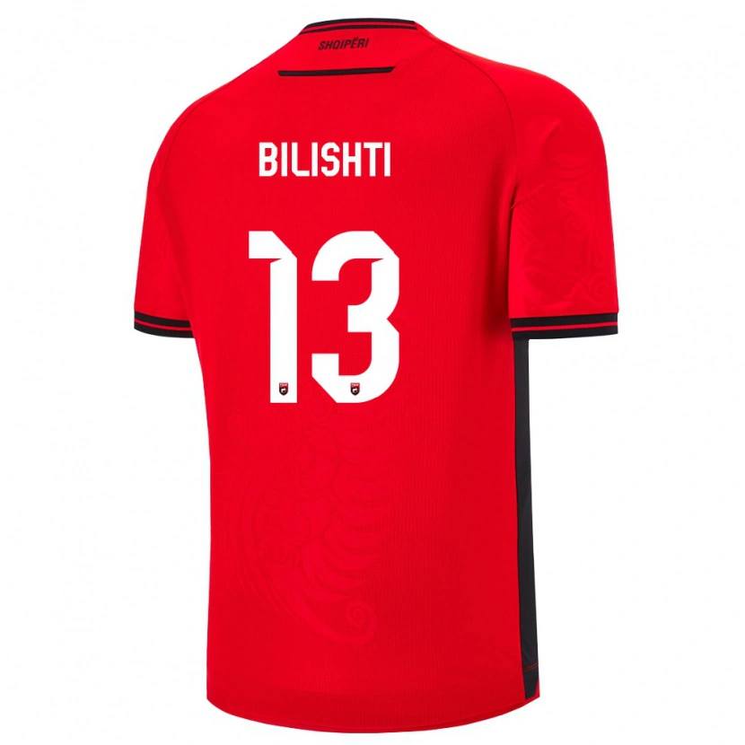 Danxen Hombre Camiseta Albania Enea Bilishti #13 Rojo Negro 1ª Equipación 26-28 La Camisa México