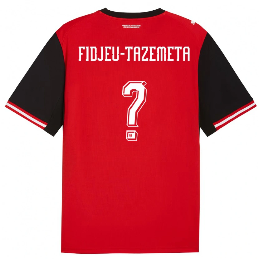 Danxen Hombre Camiseta Austria Thierry Fidjeu-Tazemeta #0 Negro Blanco 1ª Equipación 26-28 La Camisa México