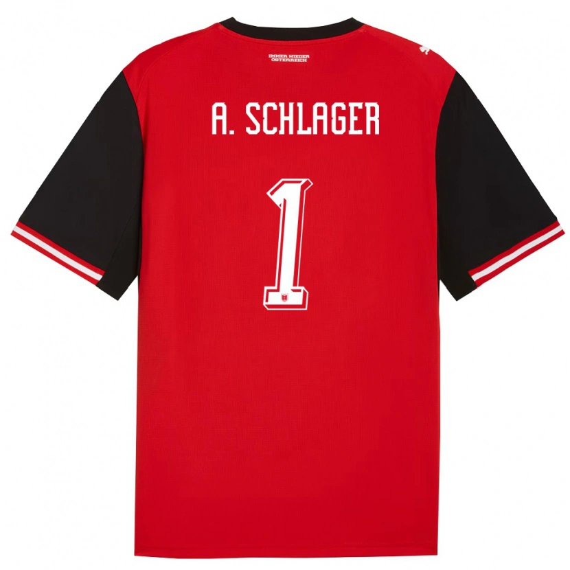Danxen Hombre Camiseta Austria Alexander Schlager #1 Negro Blanco 1ª Equipación 26-28 La Camisa México