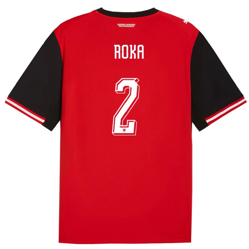 Danxen Hombre Camiseta Austria Eaden Roka #2 Negro Blanco 1ª Equipación 26-28 La Camisa México