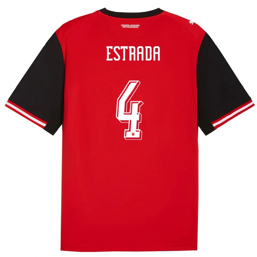Danxen Hombre Camiseta Austria Pascal Estrada #4 Negro Blanco 1ª Equipación 26-28 La Camisa México