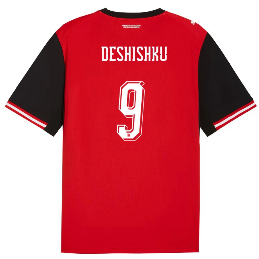 Danxen Hombre Camiseta Austria Hasan Deshishku #9 Negro Blanco 1ª Equipación 26-28 La Camisa México