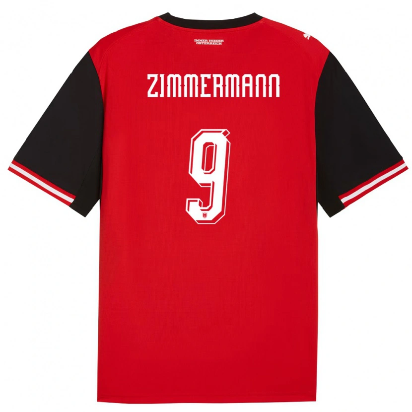 Danxen Hombre Camiseta Austria Bernhard Zimmermann #9 Negro Blanco 1ª Equipación 26-28 La Camisa México
