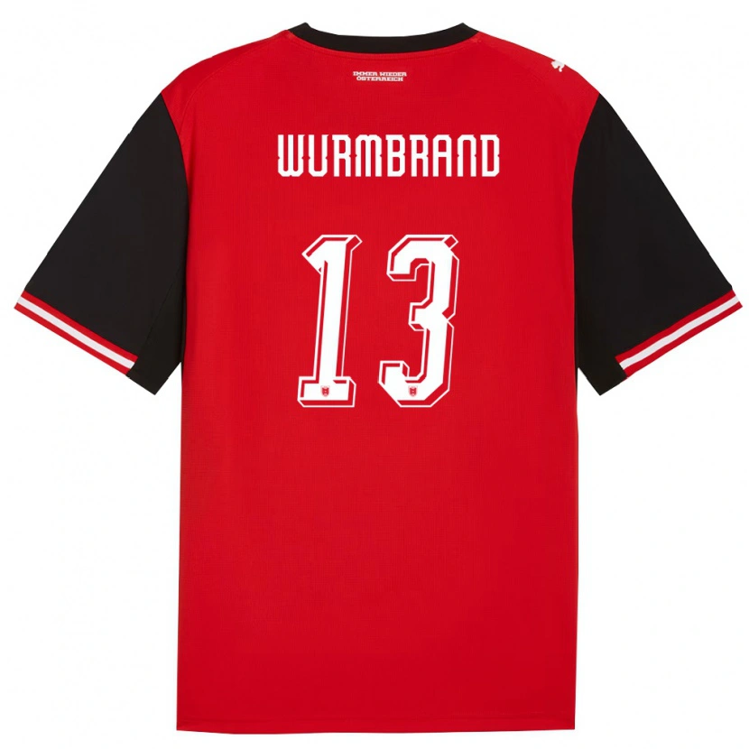 Danxen Hombre Camiseta Austria Nikolaus Wurmbrand #13 Negro Blanco 1ª Equipación 26-28 La Camisa México