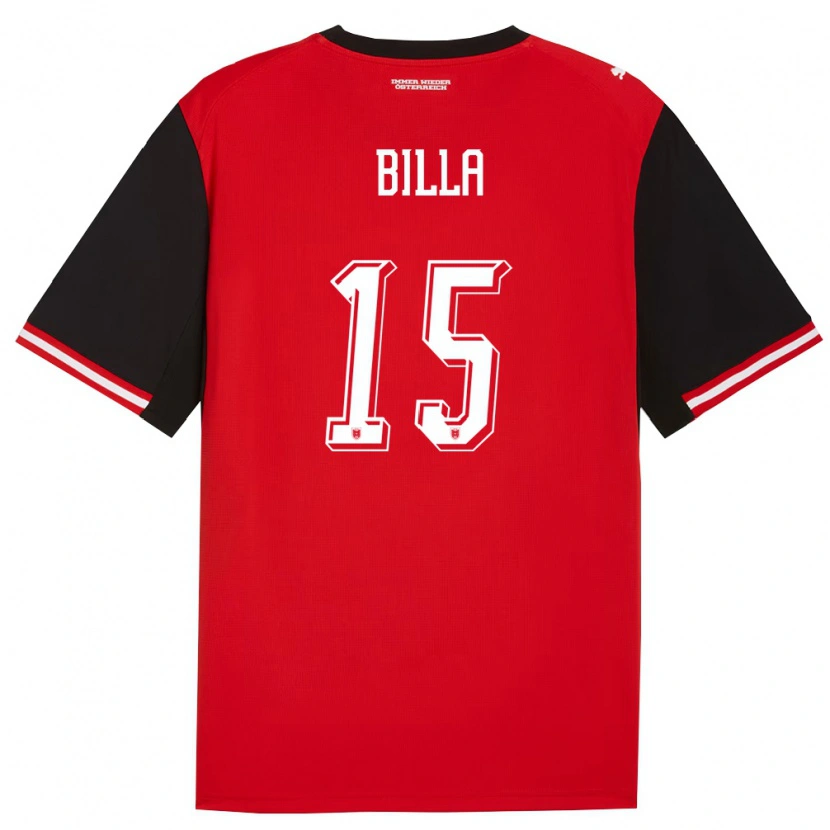Danxen Hombre Camiseta Austria Nicole Billa #15 Negro Blanco 1ª Equipación 26-28 La Camisa México