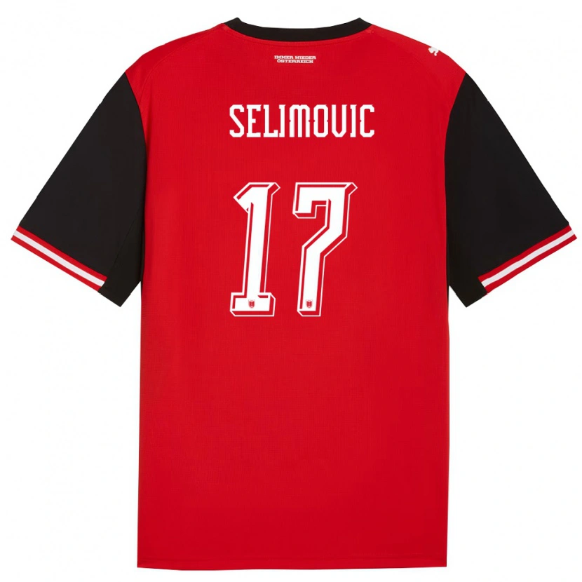 Danxen Hombre Camiseta Austria Amar Selimovic #17 Negro Blanco 1ª Equipación 26-28 La Camisa México