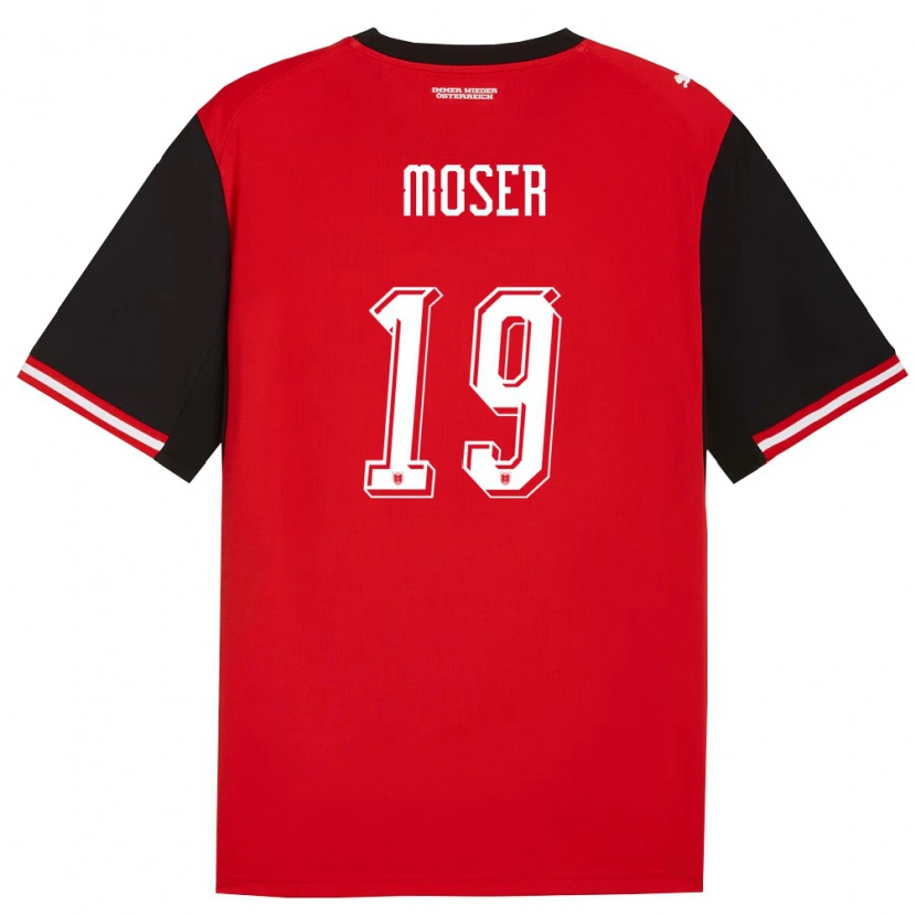 Danxen Hombre Camiseta Austria Johannes Moser #19 Negro Blanco 1ª Equipación 26-28 La Camisa México