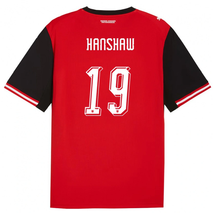 Danxen Hombre Camiseta Austria Verena Hanshaw #19 Negro Blanco 1ª Equipación 26-28 La Camisa México