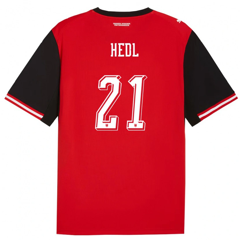 Danxen Hombre Camiseta Austria Philip Hedl #21 Negro Blanco 1ª Equipación 26-28 La Camisa México
