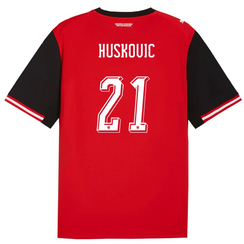 Danxen Hombre Camiseta Austria Muharem Huskovic #21 Negro Blanco 1ª Equipación 26-28 La Camisa México