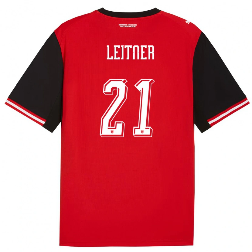 Danxen Hombre Camiseta Austria Annelie Leitner #21 Negro Blanco 1ª Equipación 26-28 La Camisa México