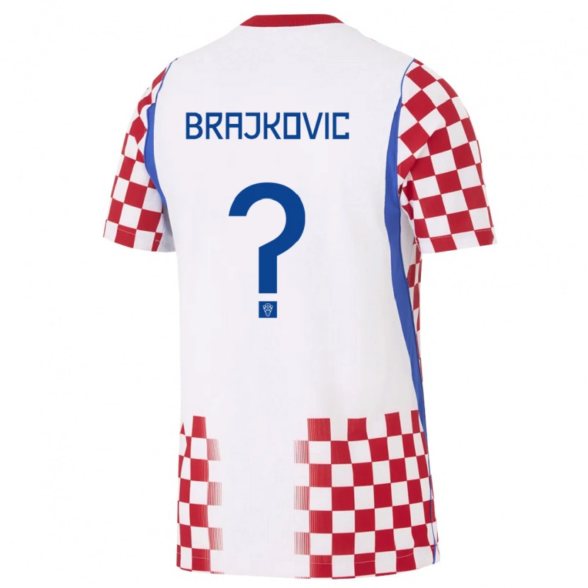 Danxen Hombre Camiseta Croacia Roko Brajkovic #0 Blanco Rojo Azul 1ª Equipación 26-28 La Camisa México