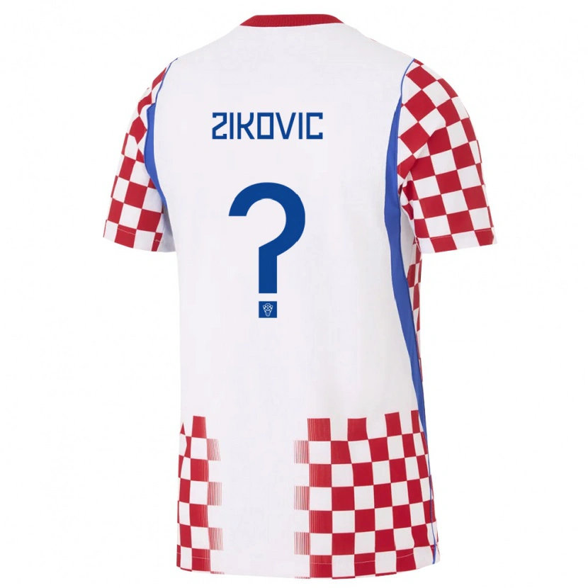 Danxen Hombre Camiseta Croacia Teo Zikovic #0 Blanco Rojo Azul 1ª Equipación 26-28 La Camisa México
