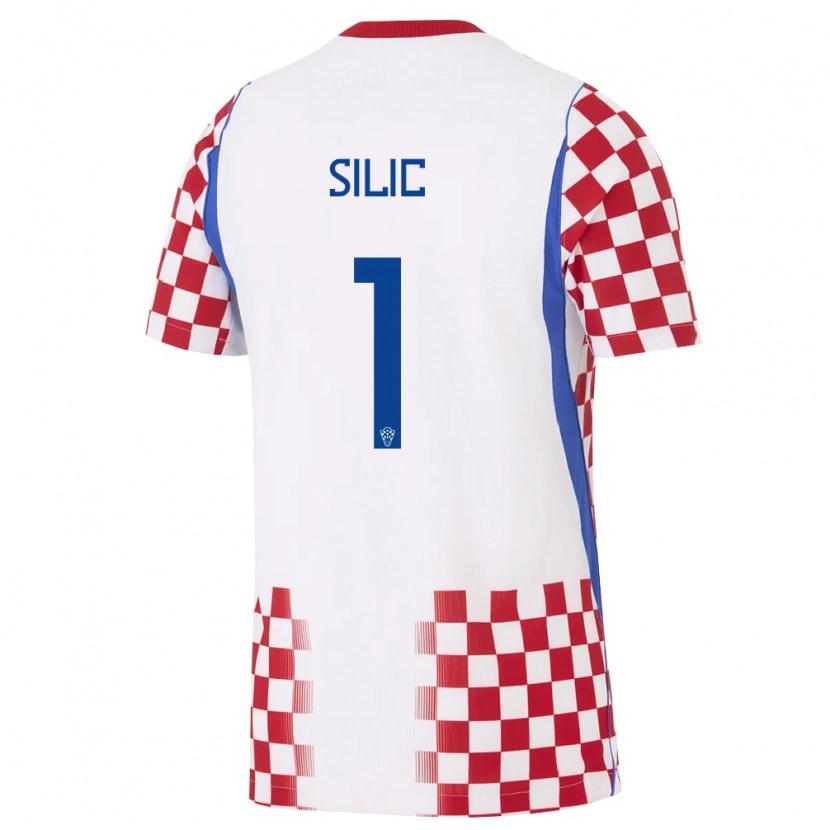 Danxen Hombre Camiseta Croacia Toni Silic #1 Blanco Rojo Azul 1ª Equipación 26-28 La Camisa México