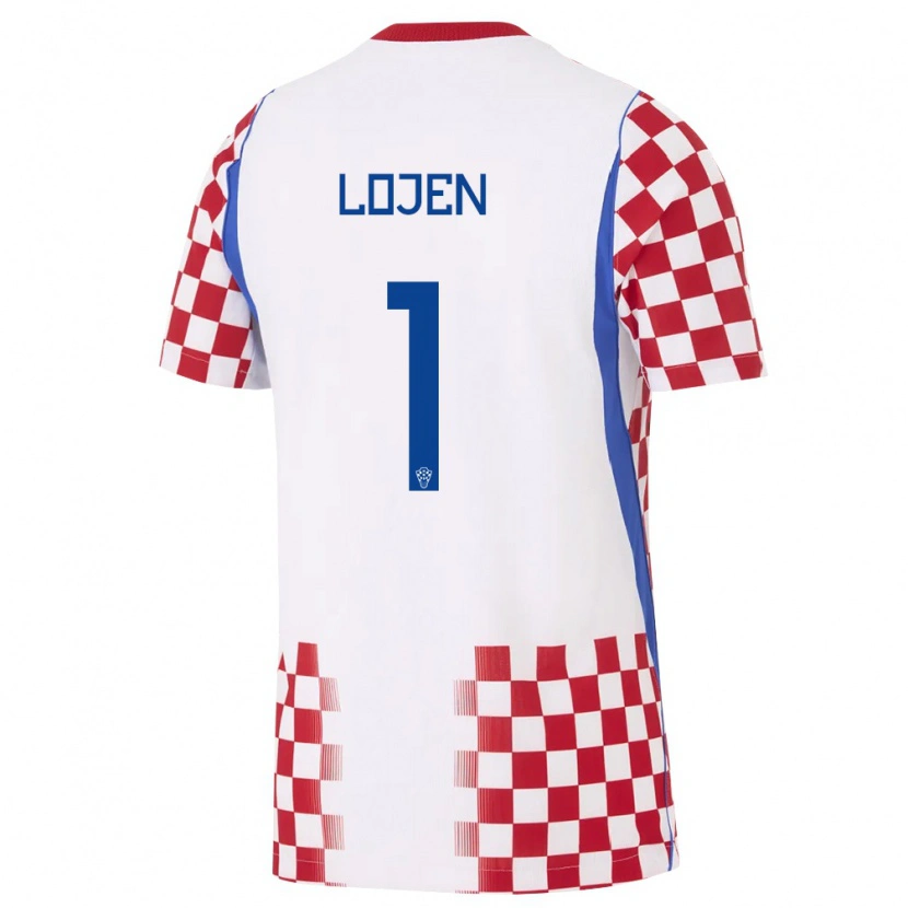 Danxen Hombre Camiseta Croacia Lovro Lojen #1 Blanco Rojo Azul 1ª Equipación 26-28 La Camisa México