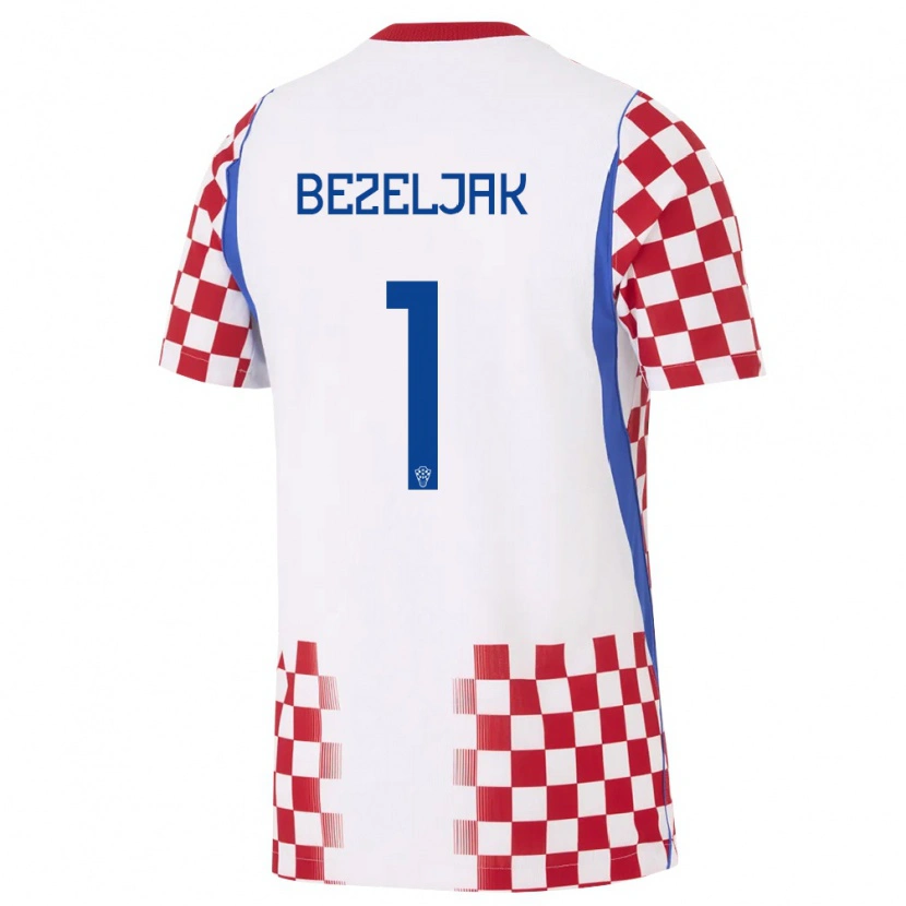 Danxen Hombre Camiseta Croacia Raul Bezeljak #1 Blanco Rojo Azul 1ª Equipación 26-28 La Camisa México