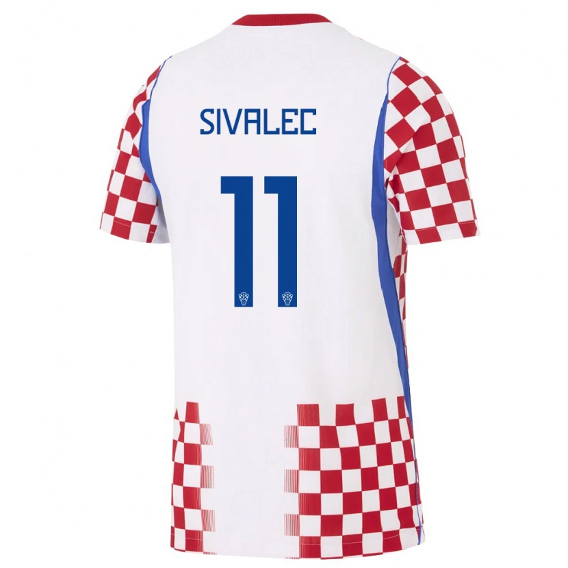Danxen Hombre Camiseta Croacia Gabrijel Sivalec #11 Blanco Rojo Azul 1ª Equipación 26-28 La Camisa México