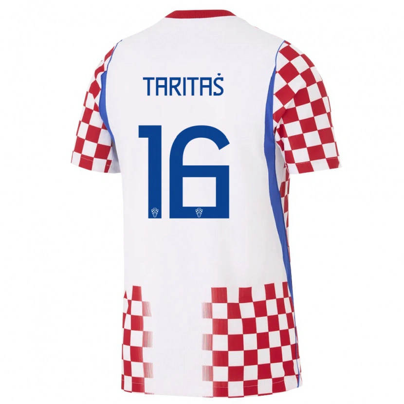 Danxen Hombre Camiseta Croacia Martina Taritas #16 Blanco Rojo Azul 1ª Equipación 26-28 La Camisa México