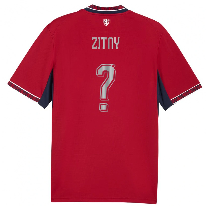 Danxen Hombre Camiseta Chequia Matej Zitny #0 Rojo Blanco Marino 1ª Equipación 26-28 La Camisa México