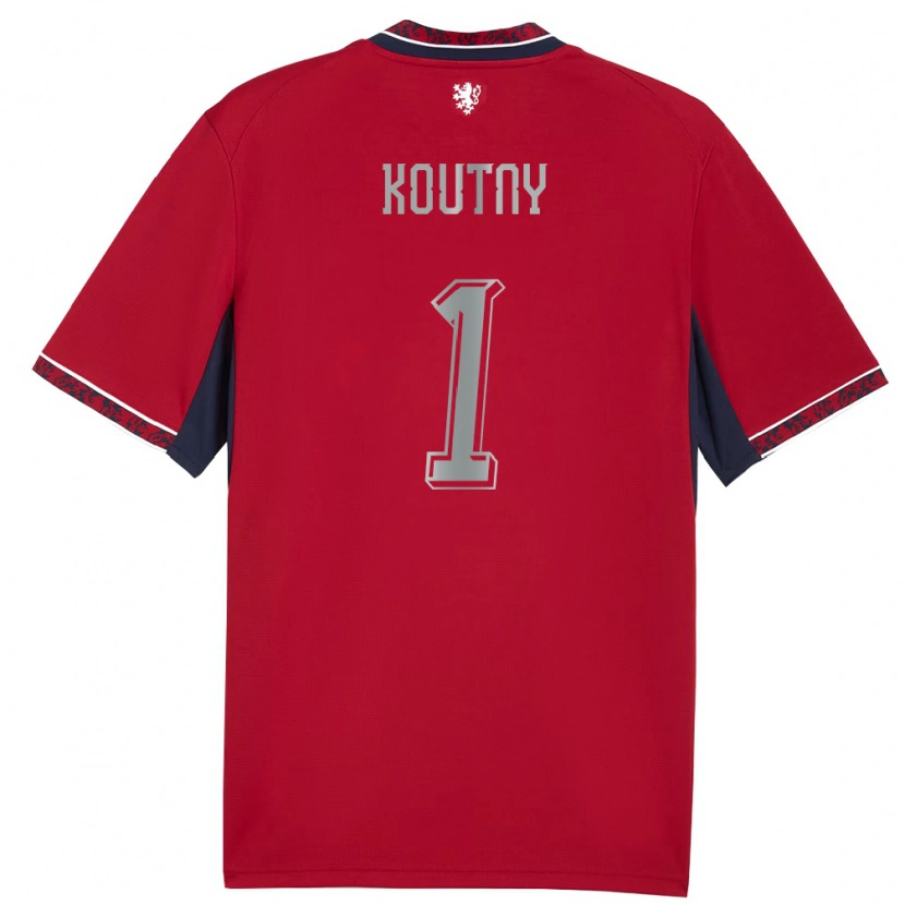 Danxen Hombre Camiseta Chequia Jan Koutny #1 Rojo Blanco Marino 1ª Equipación 26-28 La Camisa México