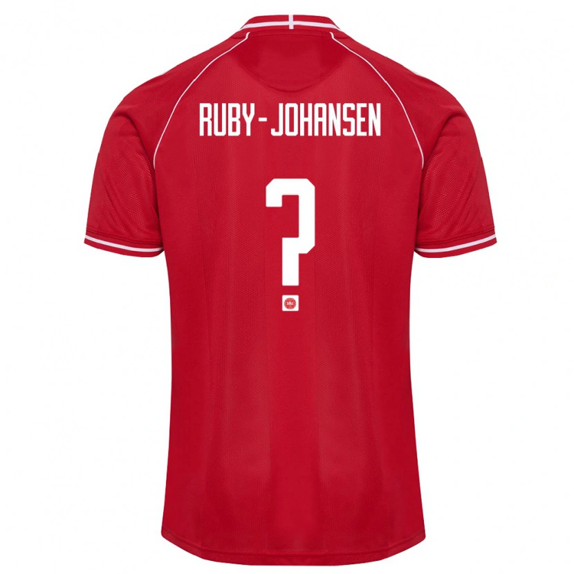 Danxen Hombre Camiseta Dinamarca Gustav Ruby-Johansen #0 Rojo Blanco 1ª Equipación 26-28 La Camisa México