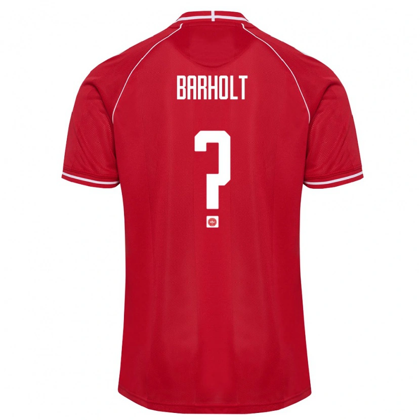 Danxen Hombre Camiseta Dinamarca Noah Barholt #0 Rojo Blanco 1ª Equipación 26-28 La Camisa México