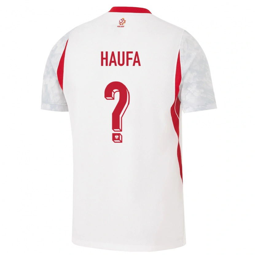 Danxen Hombre Camiseta Polonia Dawid Haufa #0 Blanco Rojo Gris 1ª Equipación 26-28 La Camisa México