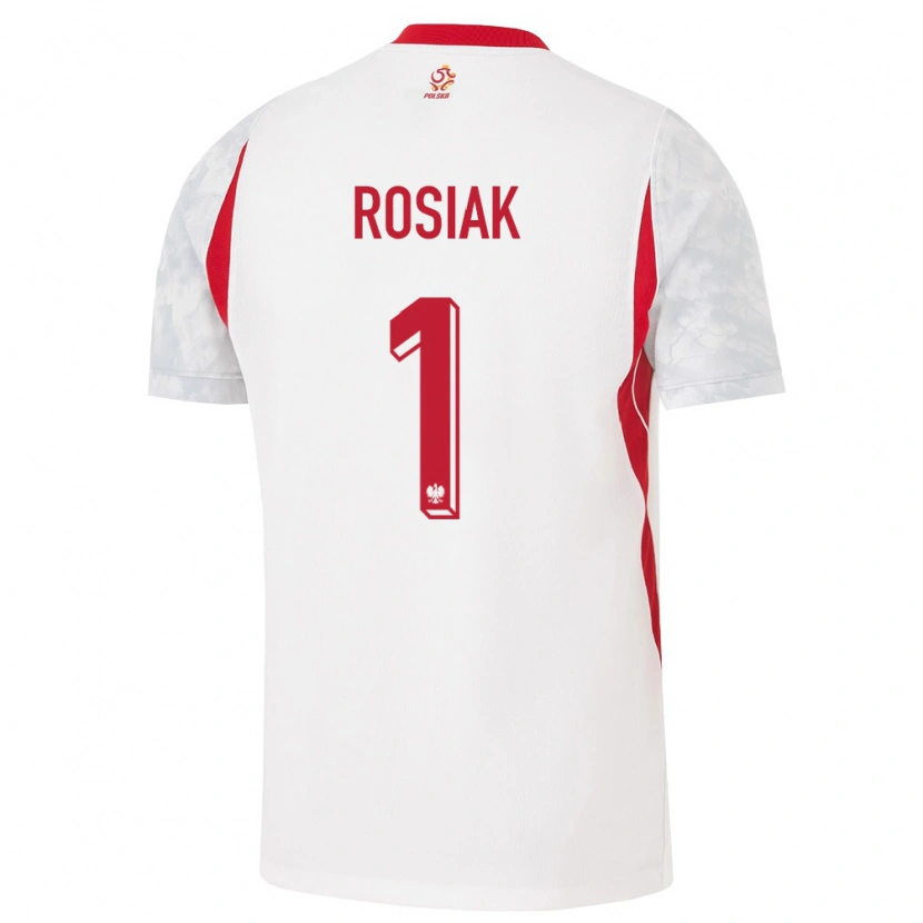 Danxen Hombre Camiseta Polonia Michał Rosiak #1 Blanco Rojo Gris 1ª Equipación 26-28 La Camisa México