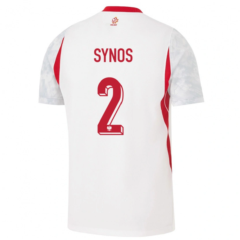 Danxen Hombre Camiseta Polonia Michał Synoś #2 Blanco Rojo Gris 1ª Equipación 26-28 La Camisa México