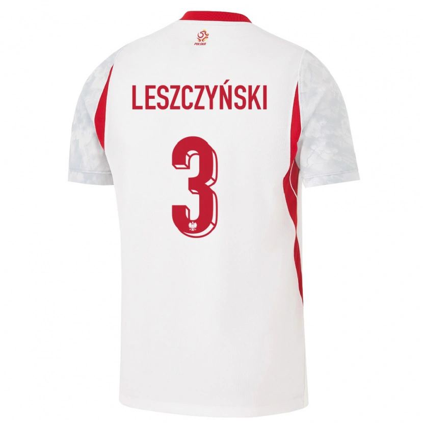Danxen Hombre Camiseta Polonia Jan Leszczyński #3 Blanco Rojo Gris 1ª Equipación 26-28 La Camisa México