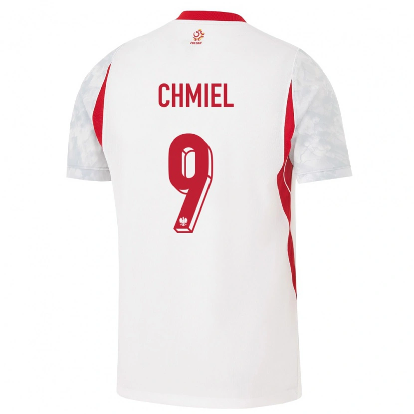 Danxen Hombre Camiseta Polonia George Chmiel #9 Blanco Rojo Gris 1ª Equipación 26-28 La Camisa México