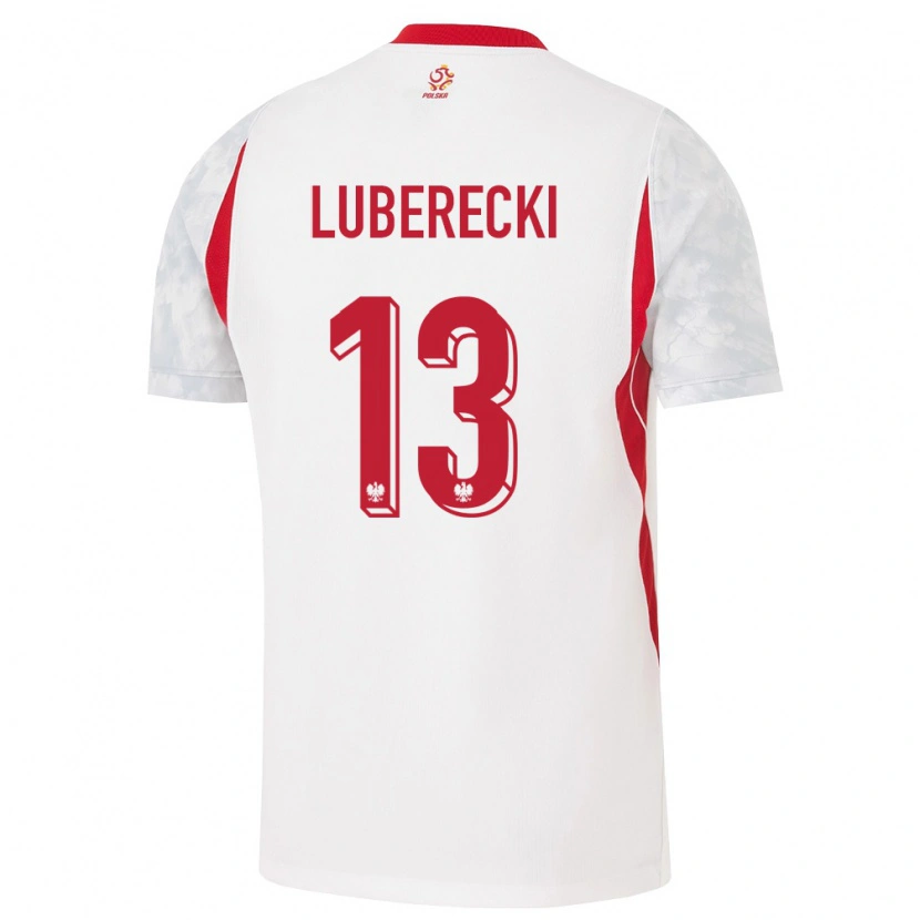 Danxen Hombre Camiseta Polonia Filip Luberecki #13 Blanco Rojo Gris 1ª Equipación 26-28 La Camisa México