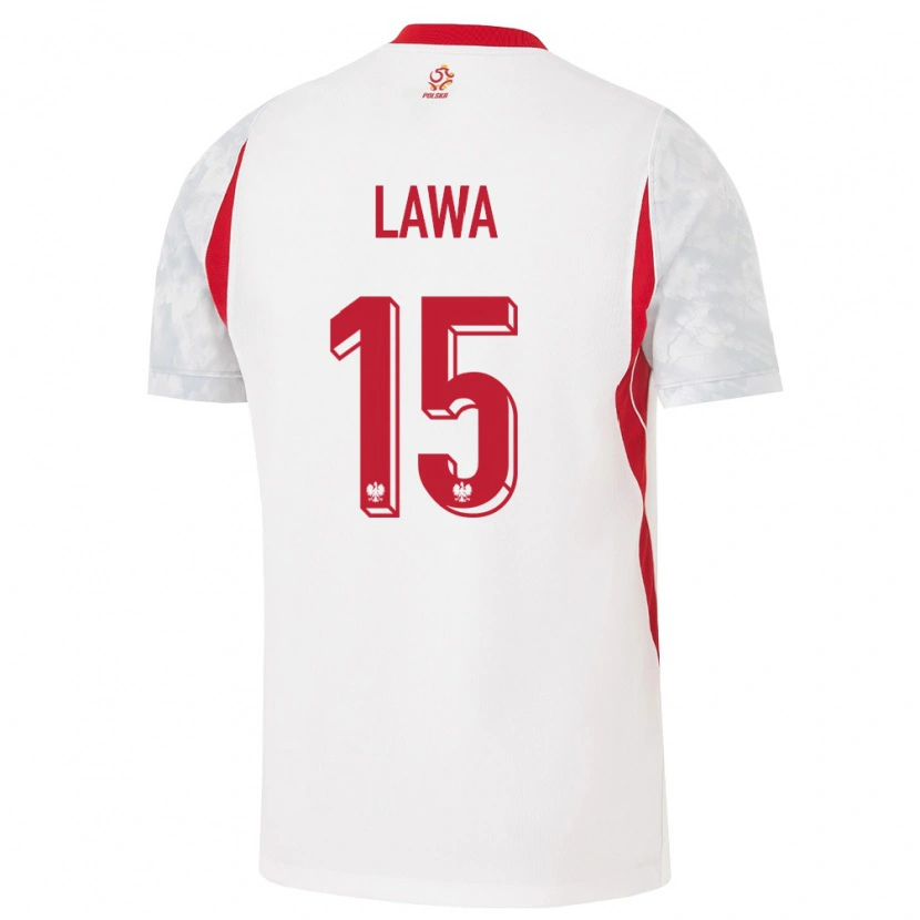 Danxen Hombre Camiseta Polonia Natan Ława #15 Blanco Rojo Gris 1ª Equipación 26-28 La Camisa México